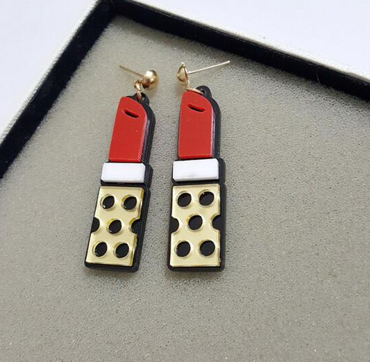 Fashion Acrylic Jewelry Custom Women Sexy Red Lips Large Pendant Necklace Black Link Chain HipHop Rock Necklaces