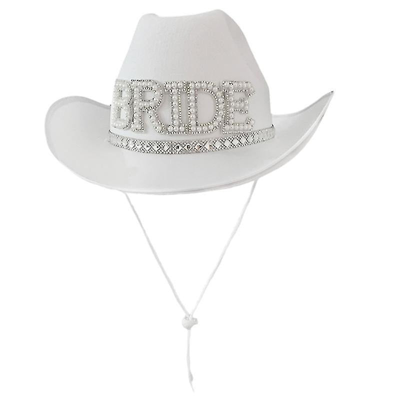 Bride's headdress with diamond inlaid denim hat Western denim hat BRIDE sequin edging headdress denim hat
