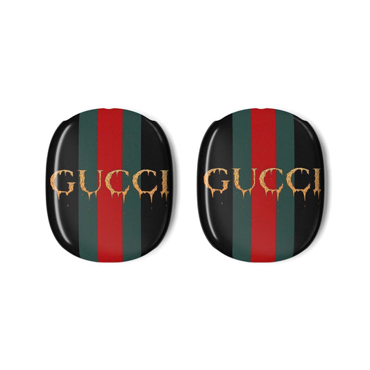 Designer Stripe AirPod Max Case — Luxury Red & Green Gucci-Inspired Earcup Covers