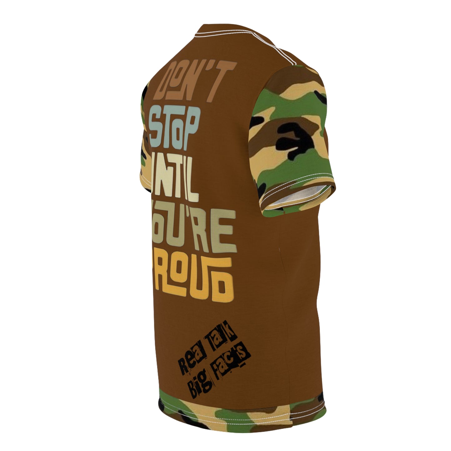 “Real Talk‼️ Big Facts‼️” Camo Unisex Cut & Sew Tee