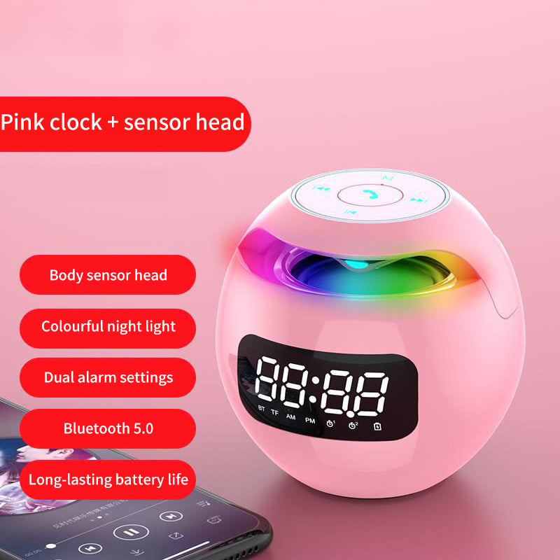 Clock Colorful Bluetooth Speaker Mini Portable Home Ball