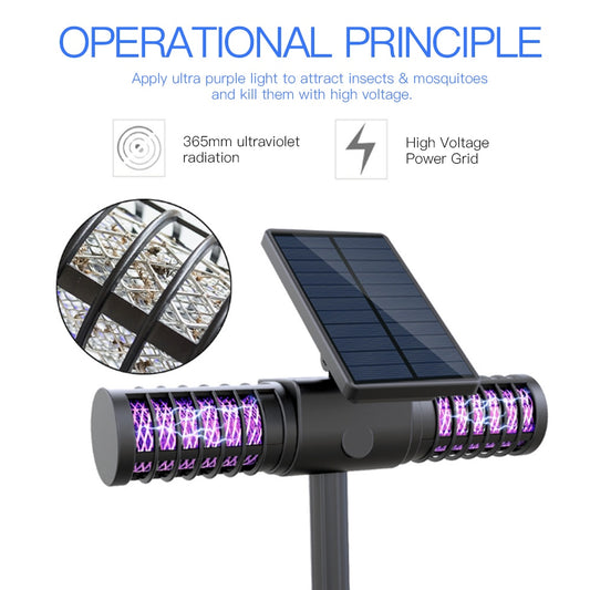 Solar Mosquito Killer Lamp Outdoor Waterproof Villa Yard Garden LED Light Lawn Camping Lamp Large Bug Zapper Light Whole Night