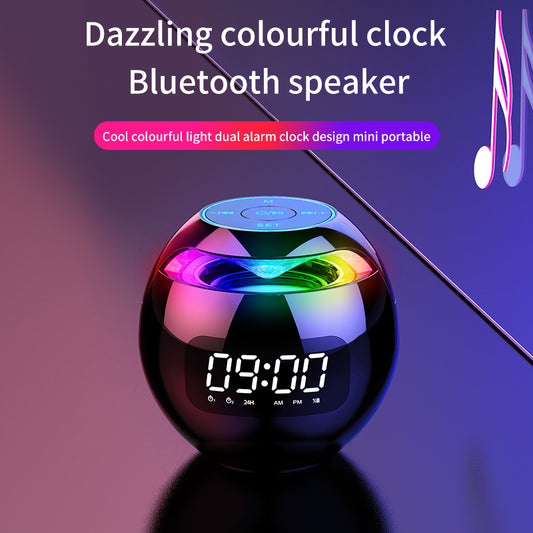 Clock Colorful Bluetooth Speaker Mini Portable Home Ball