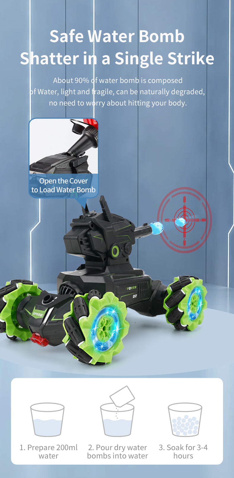 1: 14 RC Electric Hobby car Twisting Stunt armored Tank 2.4Gz kids toy.