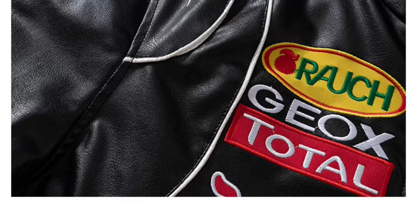 American Retro Racing Suit Motorcycle Cotton Jacket Fall and Winter Motorcycle Cycling Clothing Embroider Pilot Jacket Men's and Women's Coats