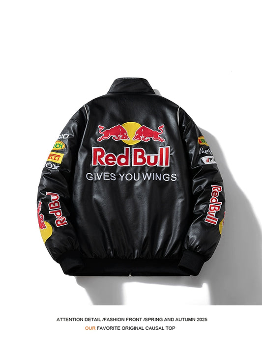 American Retro Racing Suit Motorcycle Cotton Jacket Fall and Winter Motorcycle Cycling Clothing Embroider Pilot Jacket Men's and Women's Coats