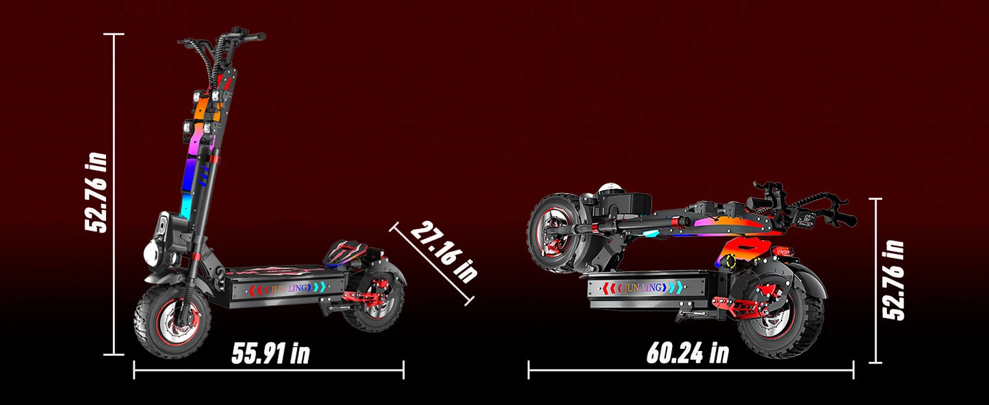 10000W Dual Motor Off Road Electric Scooter for Adults with 55 MPH speed 75 Miles Range