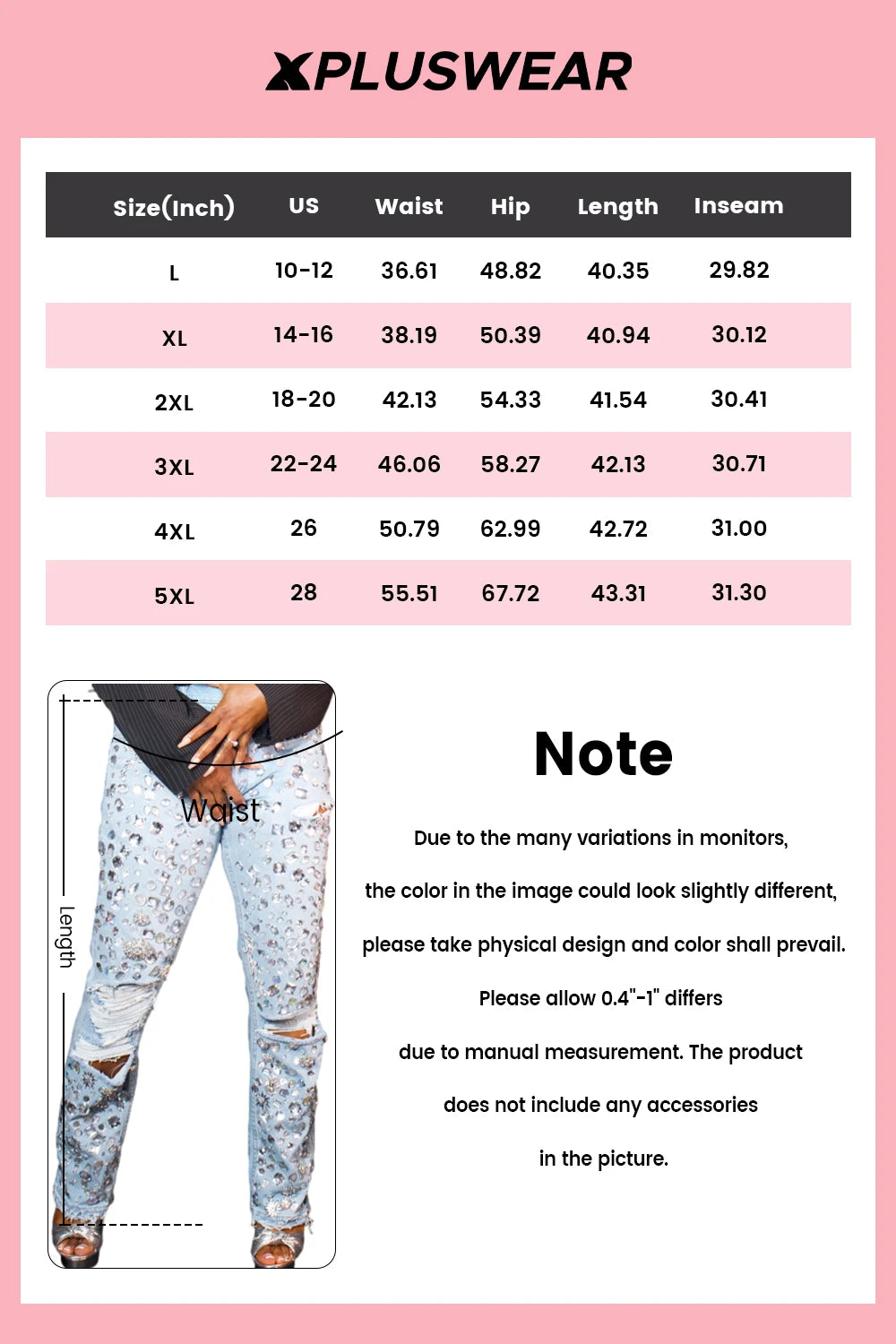 Plus Size Party Light Blue Casual Drilling Pocket Denim Jeans