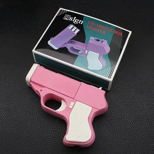 Gun shaped Cigarette Box Lighters Portable Stress Relieving Windproof Lighter Men's and Women's Fashion Gift