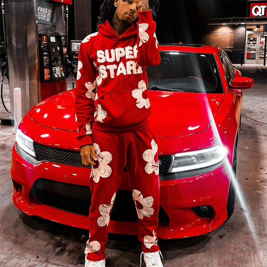 Men's & Women's Hip hop Tracksuit 2 Pieces Set Drawstring Hoodies Sportswear