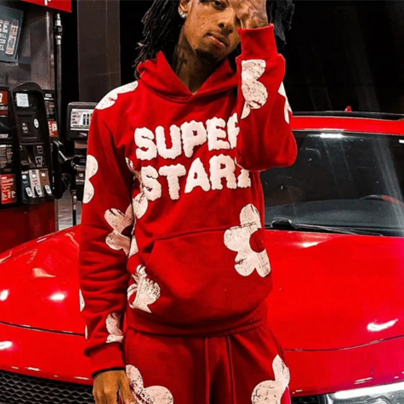 Men's & Women's Hip hop Tracksuit 2 Pieces Set Drawstring Hoodies Sportswear