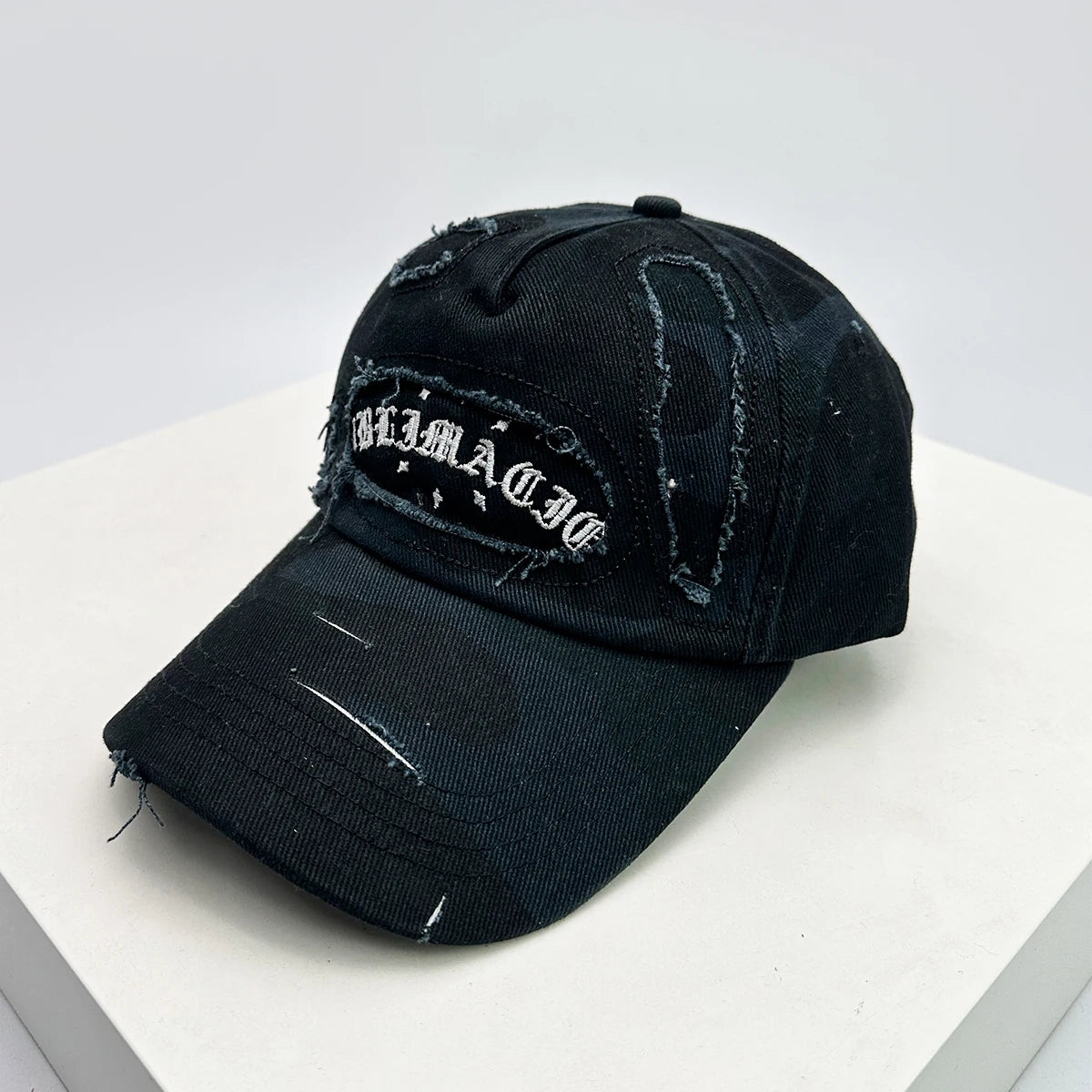 Unisex Broken Style Sanskrit Embroidery Baseball Hats Versatile American Sunshade Camouflage Peaked Caps