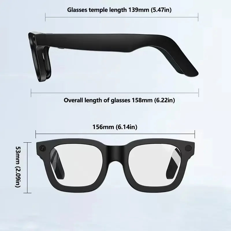 New AI SmartGlasses 800W HD Camera AI Translation Shooting Everything Recognition 4GB Storage 300mah SmartGlasses Men Women
