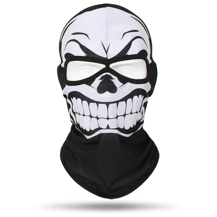 Outdoor Men Women Cycling Mask 3D Skull Bandana Balaclava Windproof Motorcycle Riding Full Face Cover 2 Holes Neck Face Shield