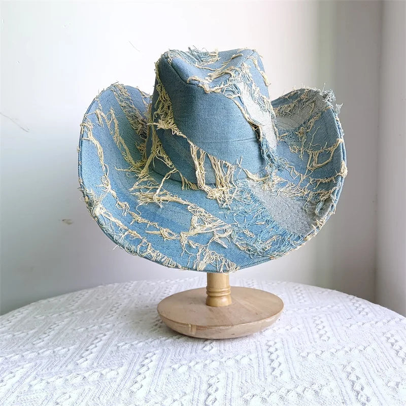 Western ethnic style cowboy hat tassel cowboy series fashion unisex jazz with heart shape decoration western cowboy hat