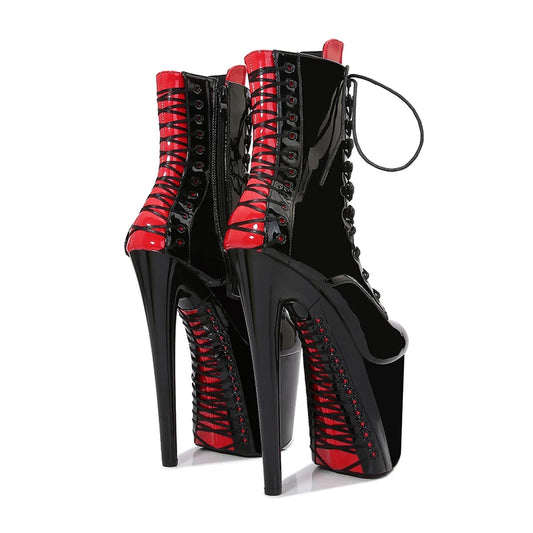 LAIJIANJINXIA New 20cm High Heels Women's Ankle Boots Waterproof Platform Thick Sole Thin Heel Sexy Night Pole Dancing Shoes