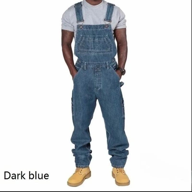 Men‘s Ripped Denim Overalls – Distressed Look Soft Functional Pockets & Durable – Perfect for Gardening Construction Cosplay