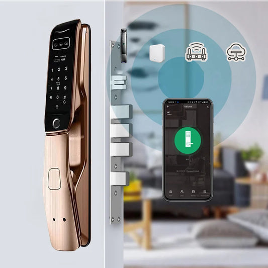 Wifi Fingerprint Smart Door Lock 3D Face Recognition Electronic Password Home Security Alarm Sensor Door Lock