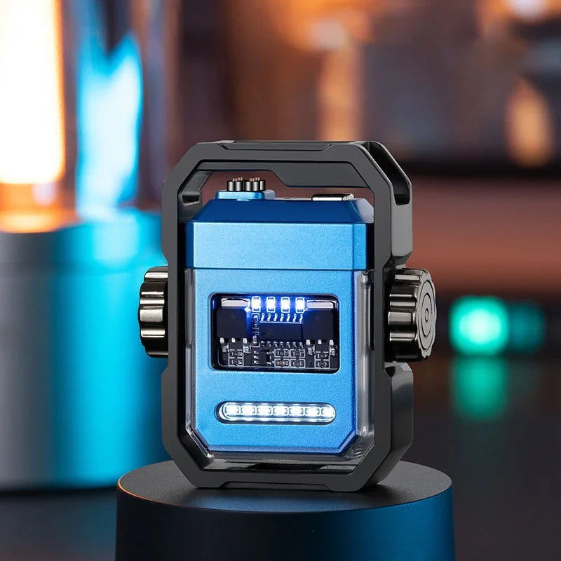 2025 New Mechanical Decompression Fidget Top Lighter Double Arc Electronic