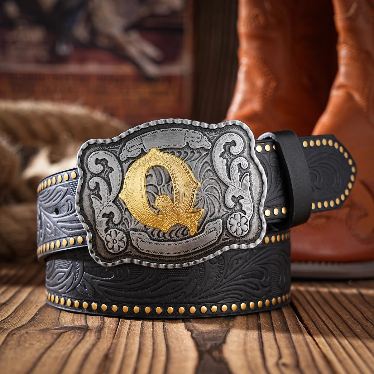 A Western-style PU material belt for both men and women, a casual, retro and classic personalized belt