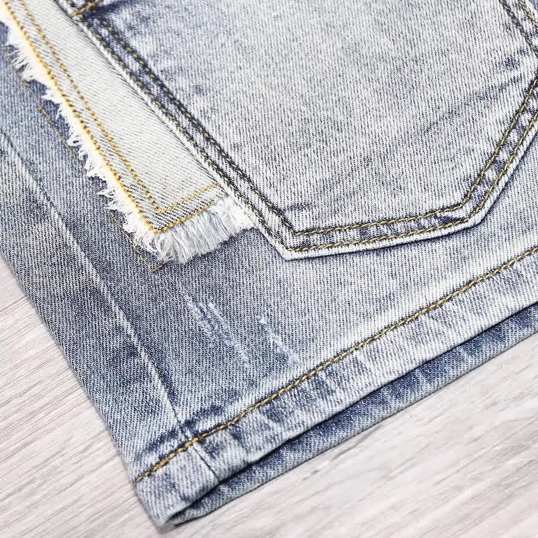 Luxury Men's Patchwork Summer Trendy Brand Loose Straight Casual Denim Versatile Pocket Shorts Jeans Hombre