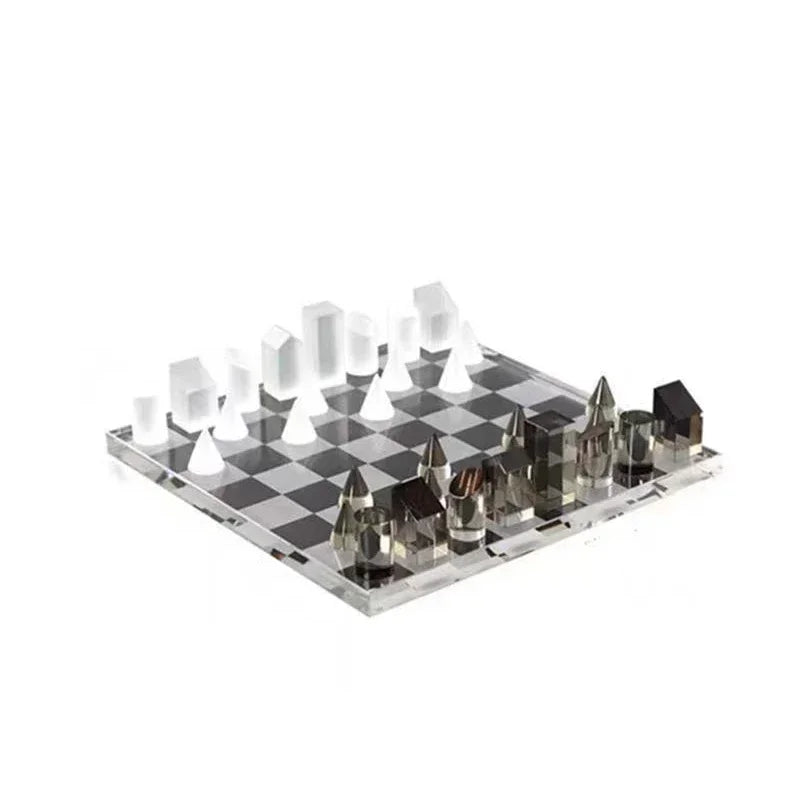 Minimalism Crystal Chess Ornaments Desk Decoration Modern Crafts Creative Geometric Artwork Chess Crafts Room Aesthetic Decor