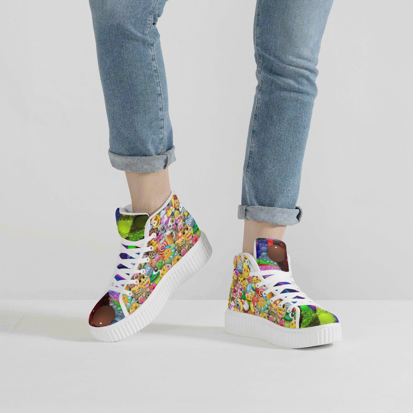 Women's "EmoJi REMiX" High Top Platform Shoes