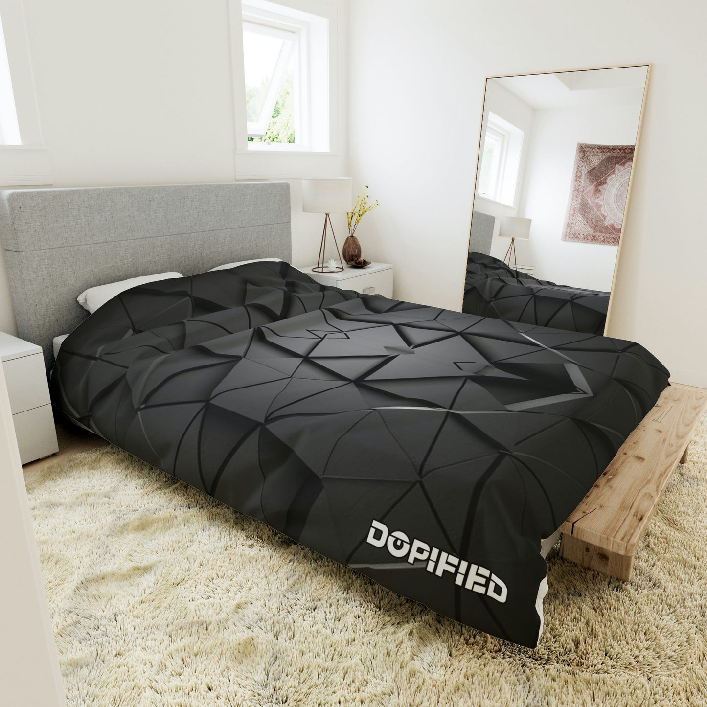 DOPiFiED Geo smoke Duvet Cover