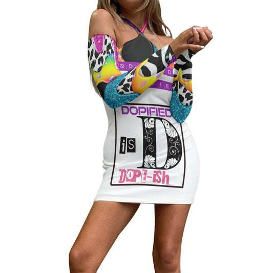 SHE DOPE Women's Halter Lace-up Dress