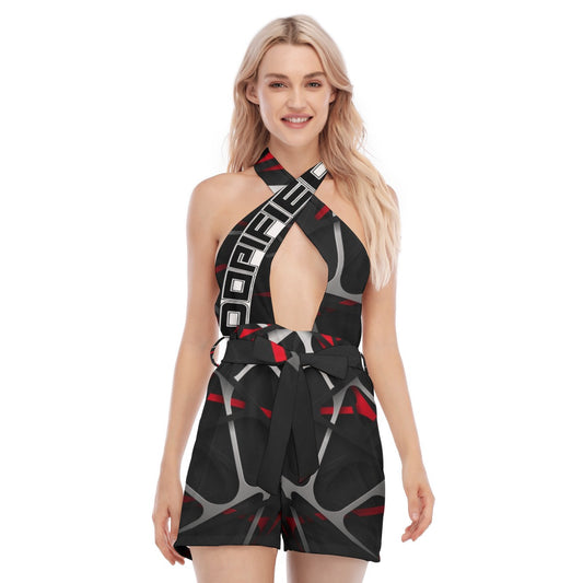 DOPiFiED Women's Cross Collar Jumpsuit