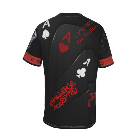 #SLiDE CHALLENGE DOPiFiED" Short Sleeve T-shirt with Neckline Tie