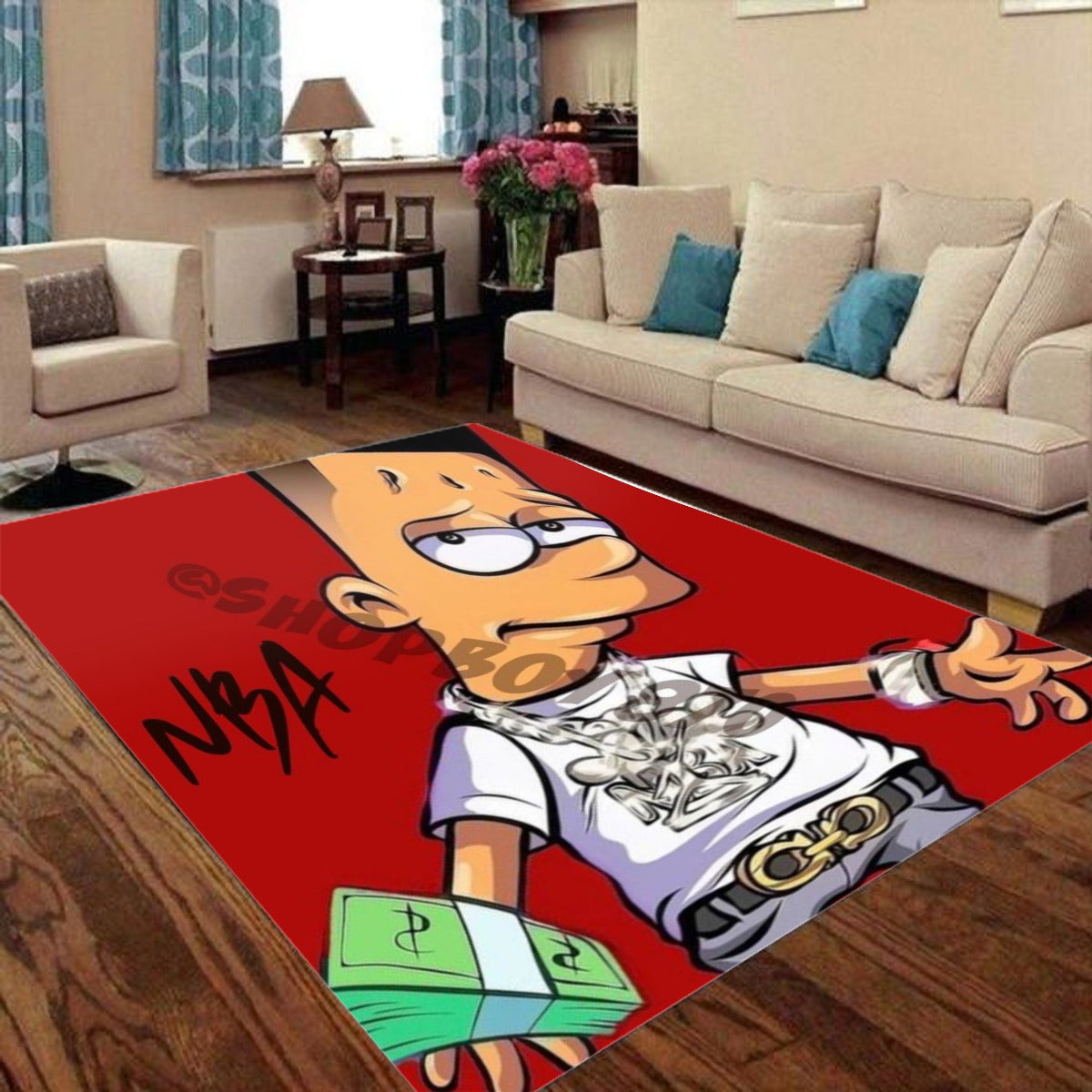 Hiphop Simpson Foldable Rectangular Floor Mat