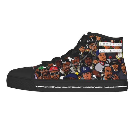 DOPiFiED HIPHOP KINGs" Men's Black Sole Canvas Shoes