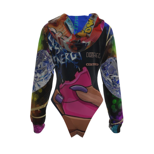 DOPE-iSH Women's Raglan Sleeve Hooded Bodysuit