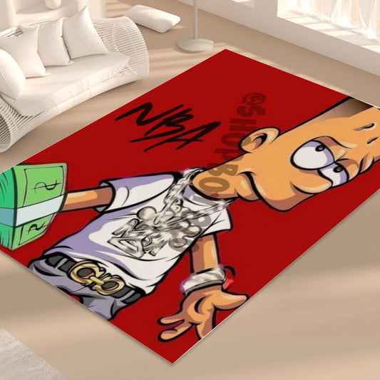 Hiphop Simpson Foldable Rectangular Floor Mat
