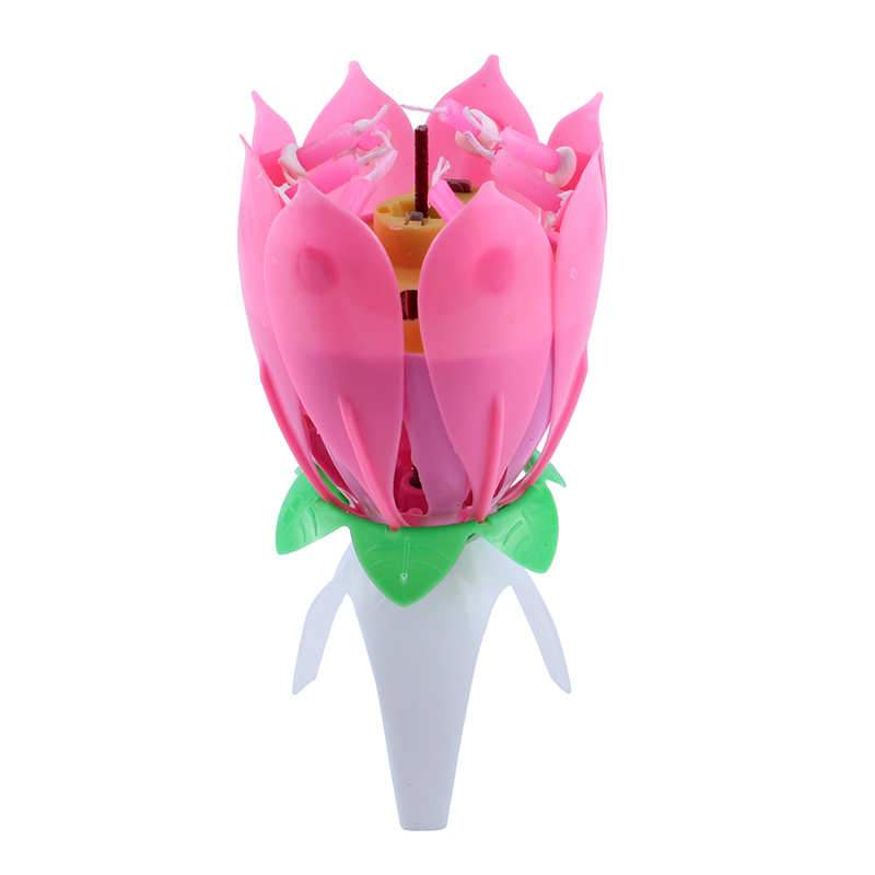 Hermosas velas musicales con forma de flor de loto LED