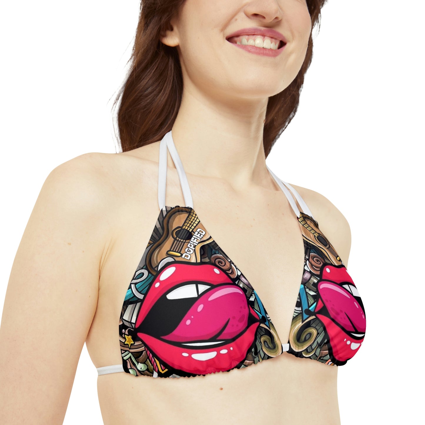 DOPiFiED suductive Music Strappy Triangle Bikini Top