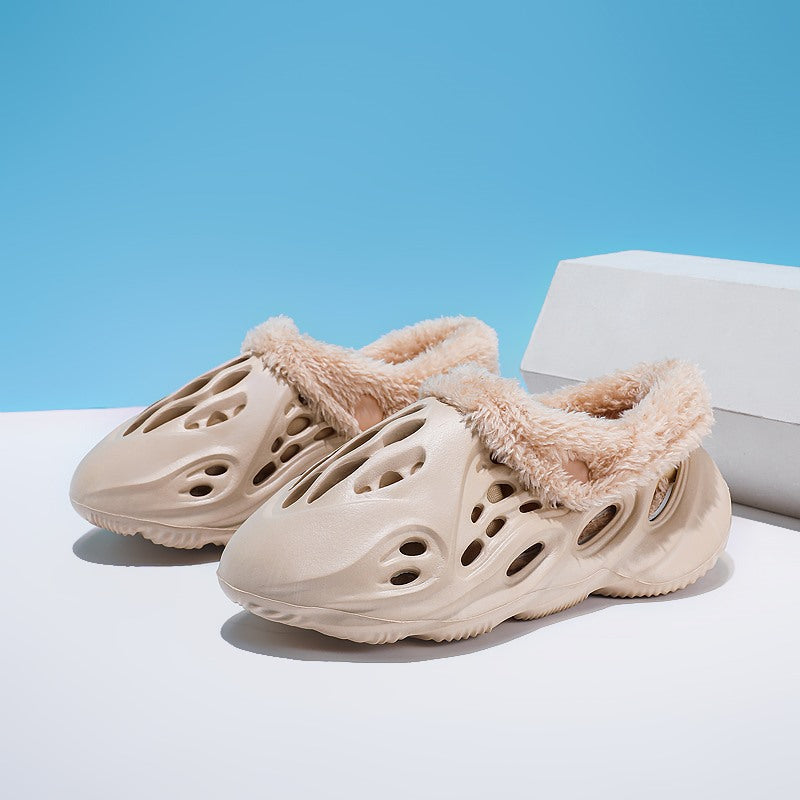 Winter Men And Women Children's Cotton Shoes Cotton Slippers Package Woolen Shoes Non-Slip Velvet Warm