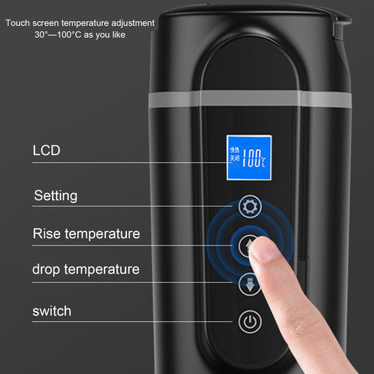 420ml Car Heated Smart Mug With Temperature Control Cigarette Lighter Car Kettle Water Heater