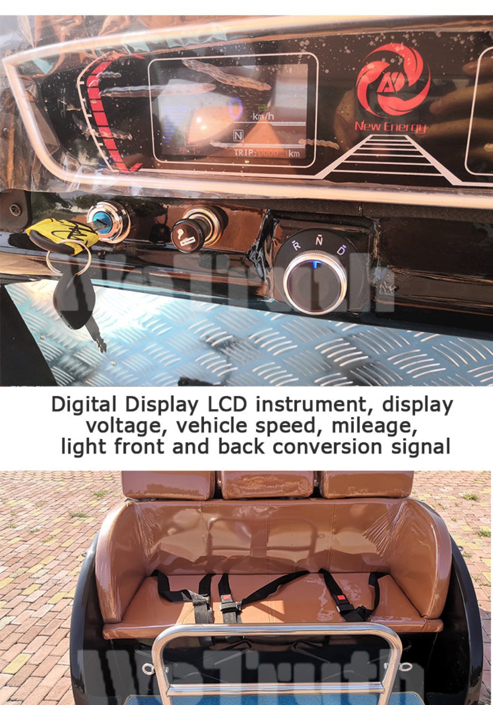 Carrito de golf clásico vintage eléctrico para 6 pasajeros