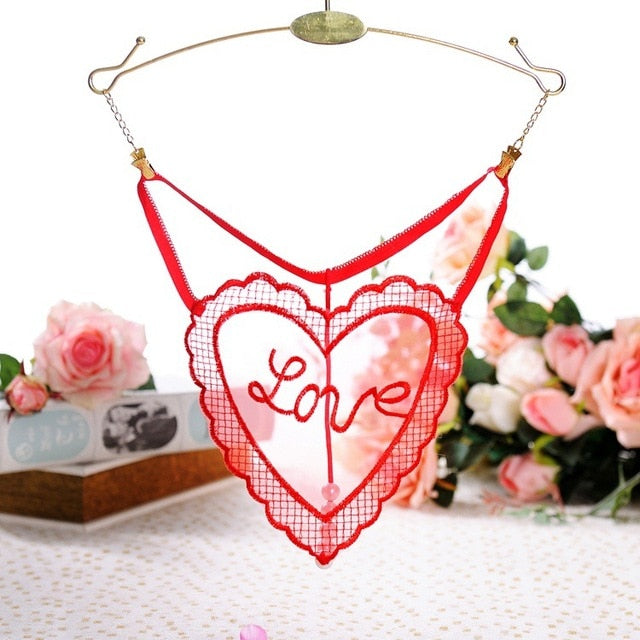 Love heart shape cute pearl G string