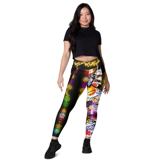 #DOPiFiEDMoji Crossover leggings with pockets