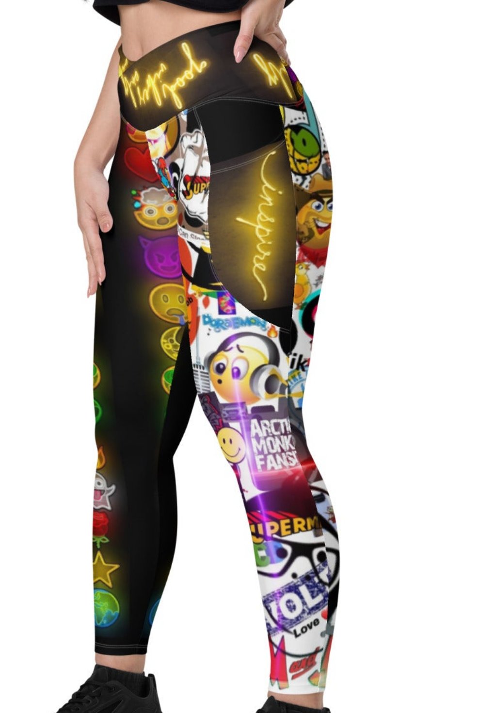 #DOPiFiEDMoji Crossover leggings with pockets