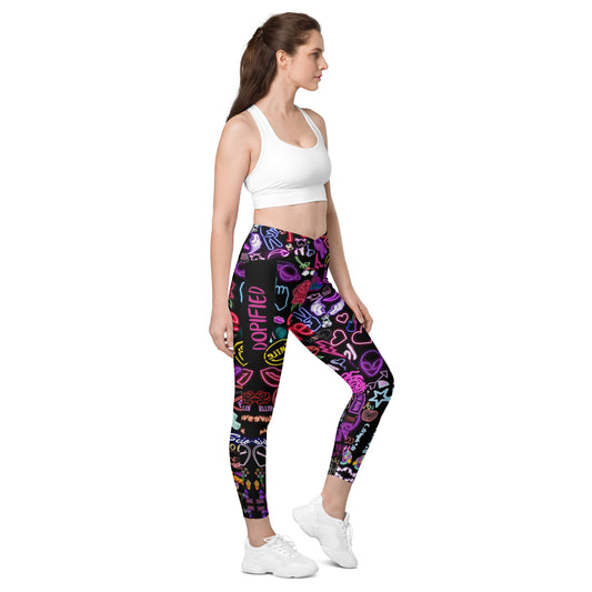 "DOPiFiED Love" Crossover leggings with pockets