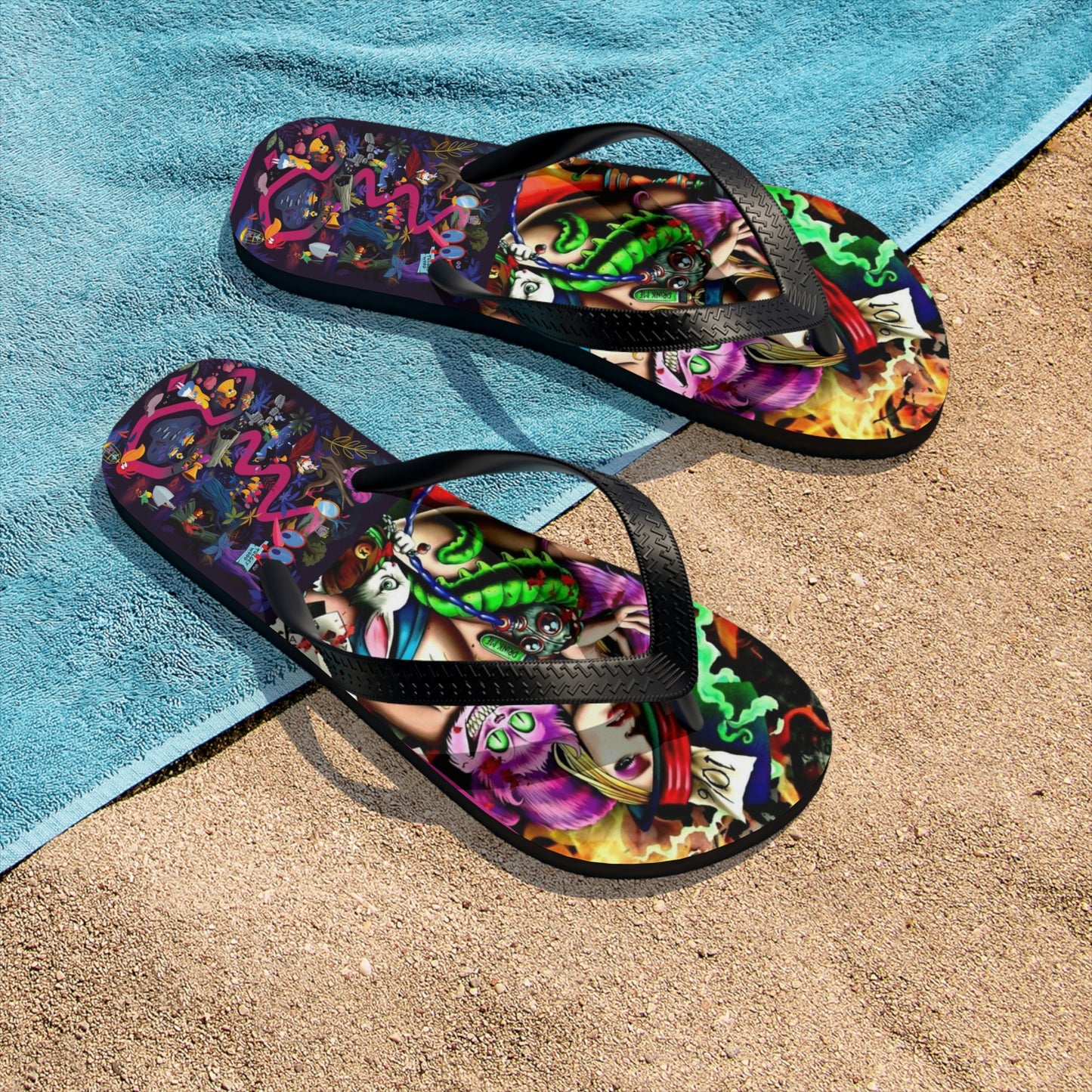Alice in Wonderland Flip-Flops