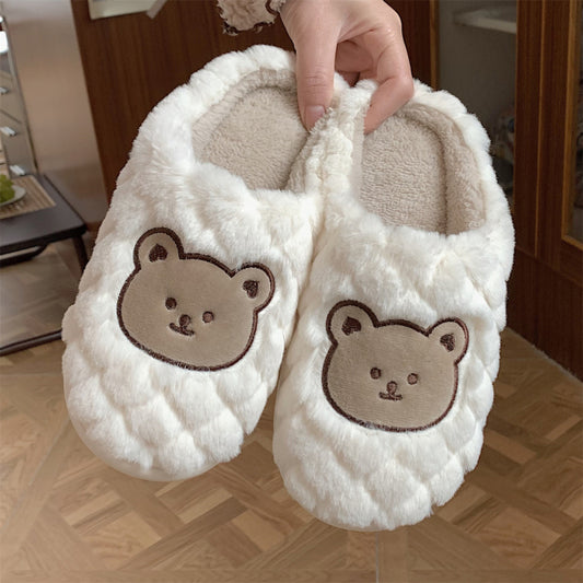 Cute Animal Slipper For Women Girls Fashion Kawaii Fluffy Winter Warm Slippers Woman Cartoon Milk Cow House Slippers Funny Shoes