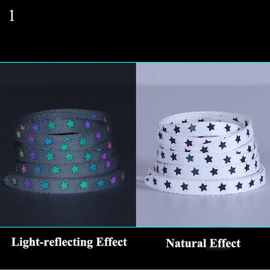 Luminous Shoelaces 2022 Fashion Star Fluorescent Canvas Shoe Shoelace Unisex Casual Streetwear Casual Sneakers Shoe Lace String
