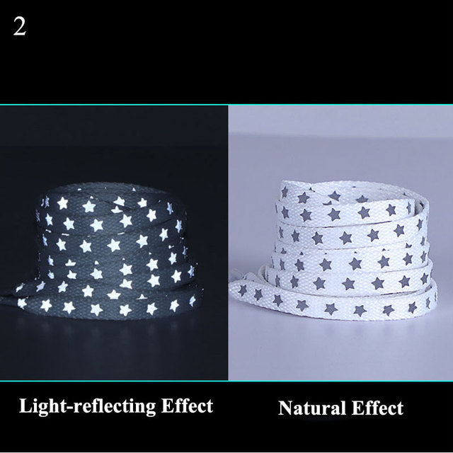 Luminous Shoelaces 2022 Fashion Star Fluorescent Canvas Shoe Shoelace Unisex Casual Streetwear Casual Sneakers Shoe Lace String