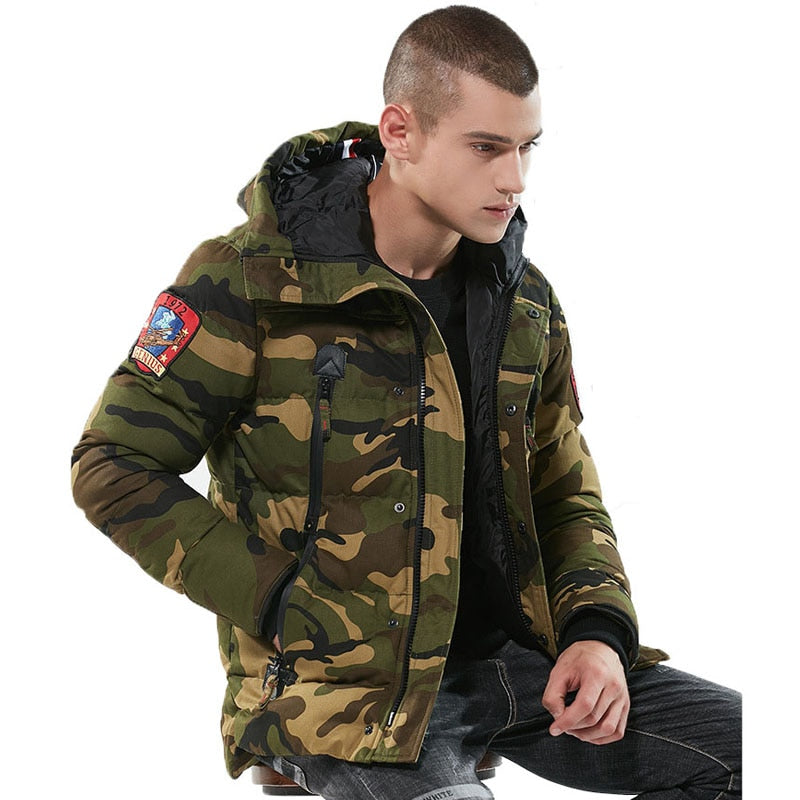 Hot Sale Winter Jacket Men Thicken Cotton Camouflage Parka Hiphop Chaquetas Hombre Mens Casual Streetwear Outerwear Hooded Coats