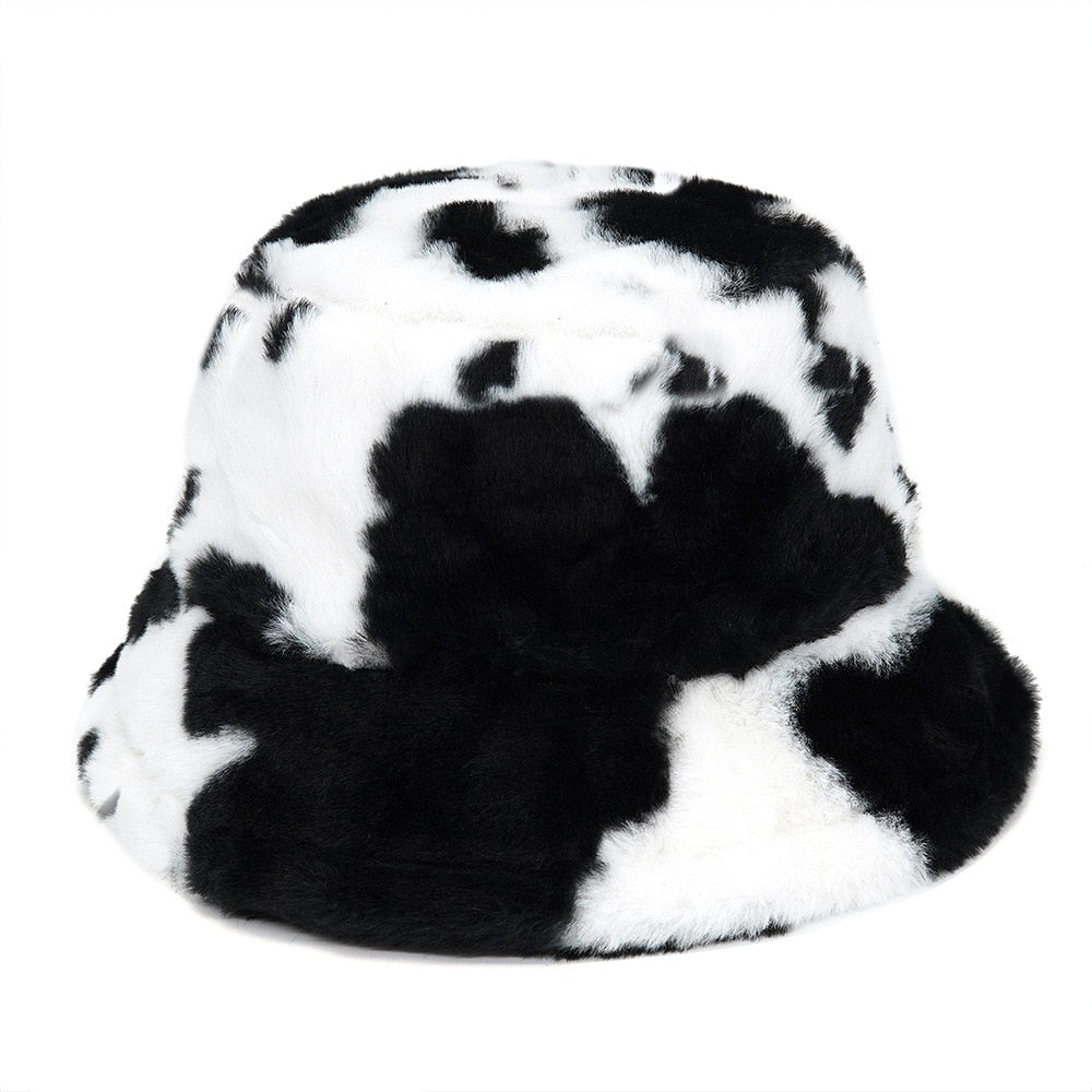 Autumn Winter Camouflage Faux Fur Bucket Hats Women Girl Fashion Warm Soft Velvet Fluffy Fisherman Hat Ladies Outdoor Panama